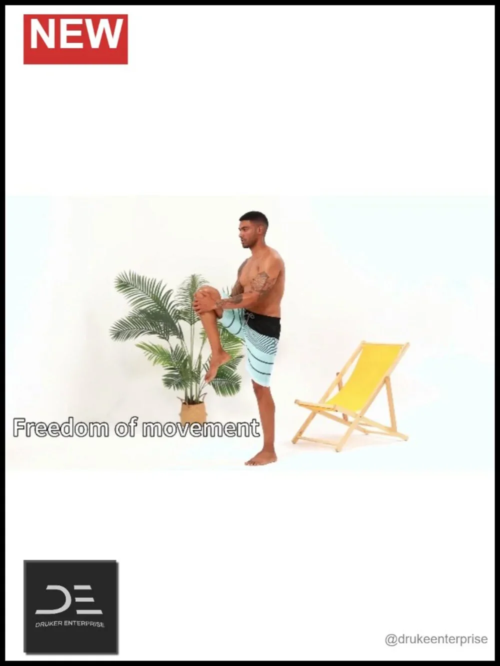 Quick Dry Swim Trunks with Mesh Lining & Pockets